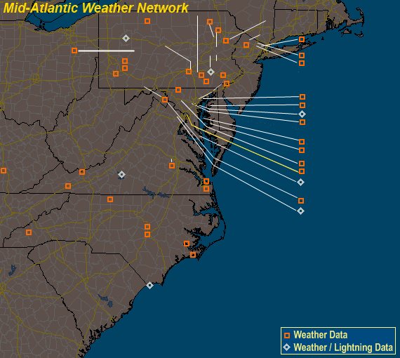 Mesomap of Mid-Atlantic Weather Network Stations
