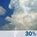 Chance T-Storms. Chance for Measurable Precipitation 30%