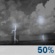 Wednesday Night: A chance of showers and thunderstorms before 2am. Mostly cloudy, with a low around 74. South wind 2 to 6 mph. Chance of precipitation is 50%. Wednesday Night: Chance Showers And Thunderstorms