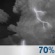 Sunday Night: Showers and thunderstorms likely. Mostly cloudy, with a low around 73. Chance of precipitation is 70%. Sunday Night: Showers And Thunderstorms Likely