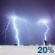 Saturday Night: A slight chance of showers and thunderstorms after 8pm. Mostly cloudy, with a low around 71. Chance of precipitation is 20%. Saturday Night: Slight Chance Showers And Thunderstorms